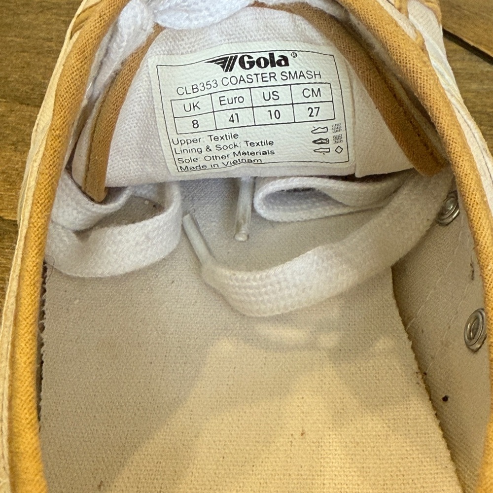 Gola for J. Crew Sneakers White/Tan CLB353 Coaster Smash Women’s Size 10 EU 41 - Picture 8 of 11